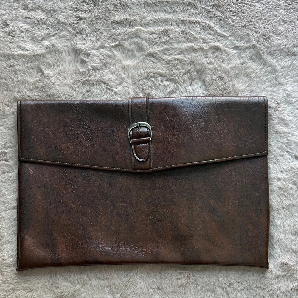 Rolfs Vintage Clutch large Dark Brown Leather Bag